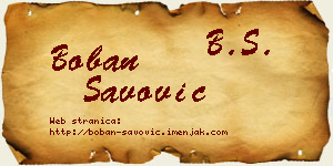 Boban Savović vizit kartica